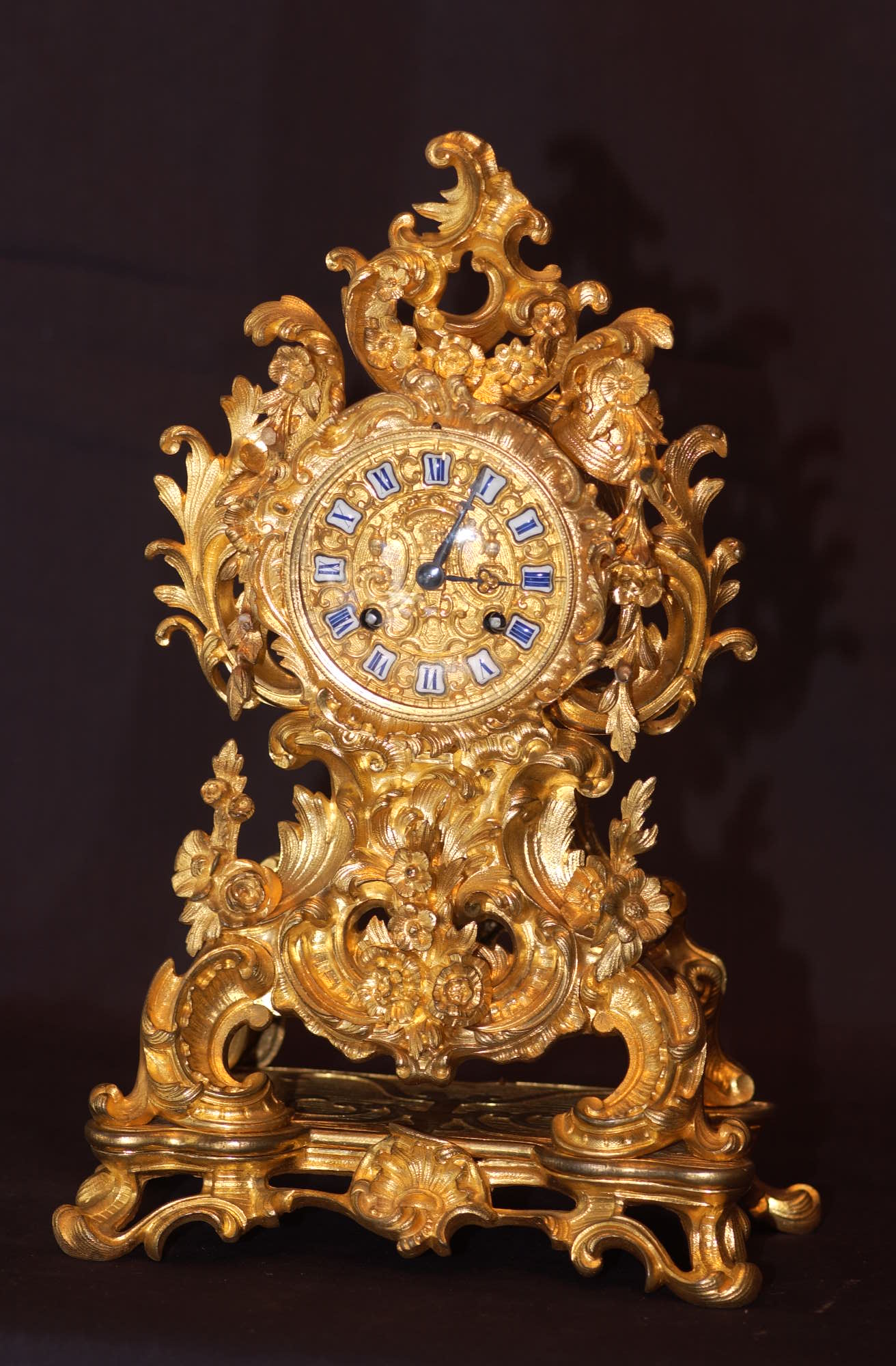 Click for larger version of ENAMEL CARTOUCHE DIAL ORMOLU Image 1